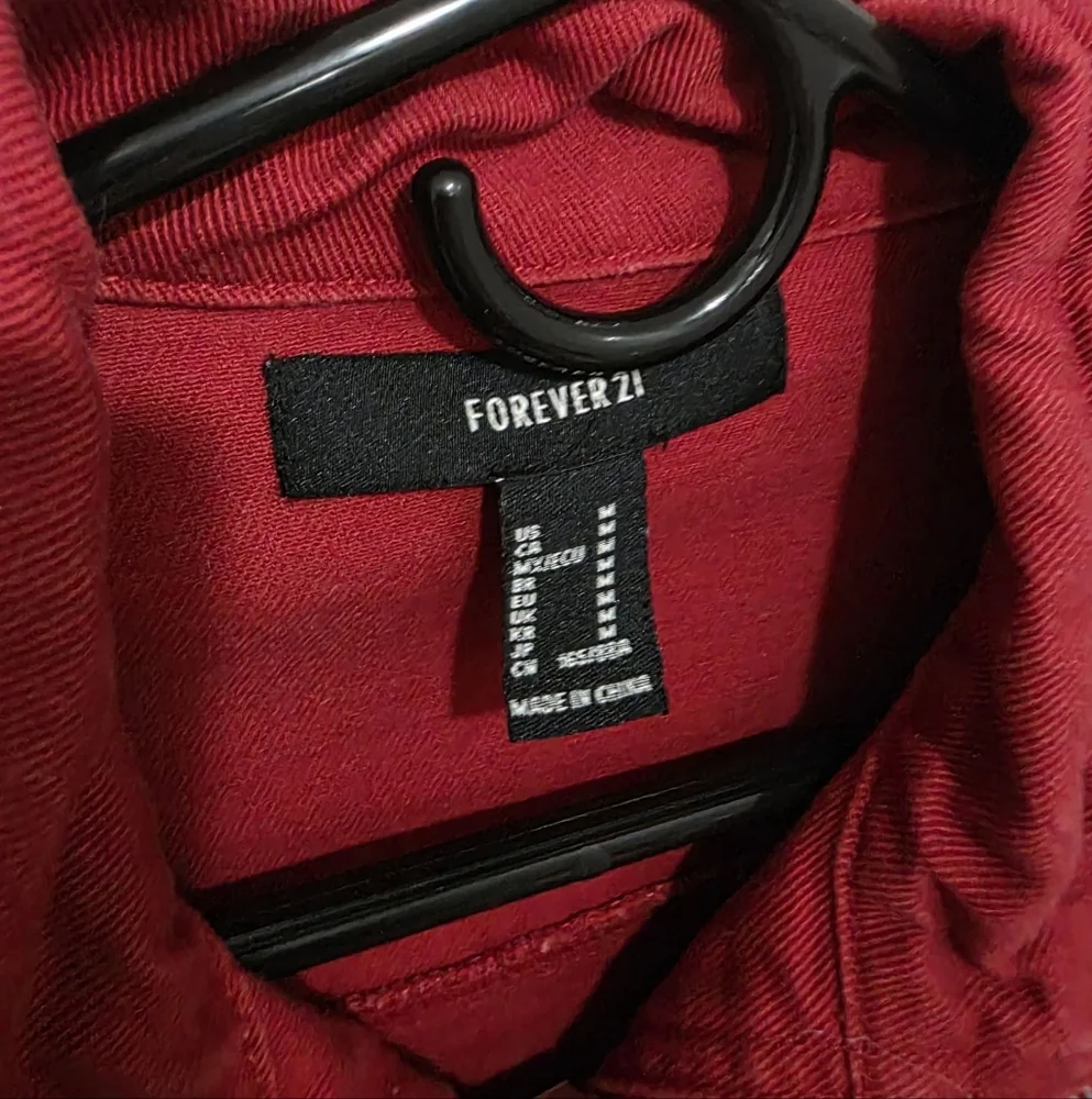 Forever 21 Cropped Denim Moto Jacket M - Picture 2 of 3